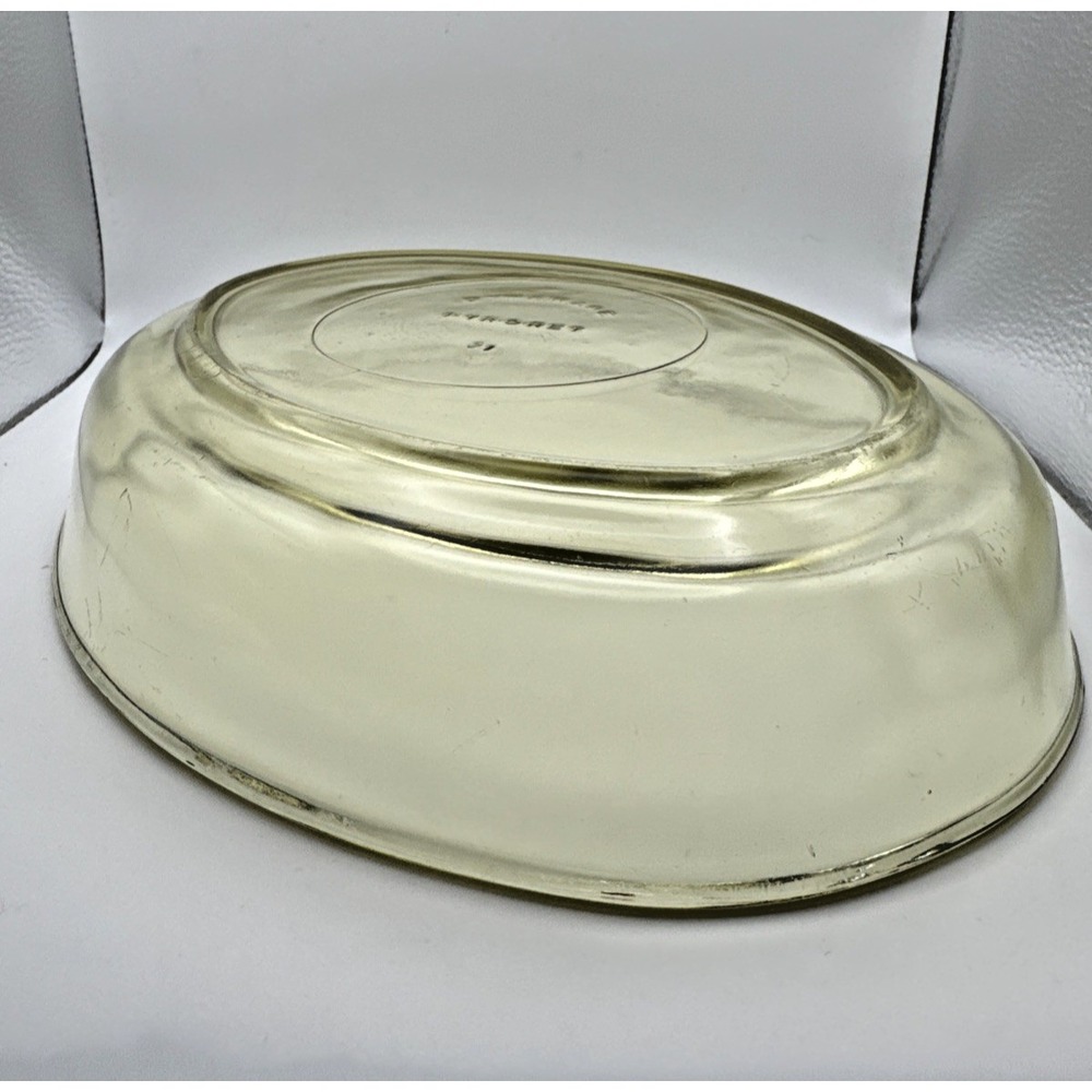 Vintage Pyr-O-Rey Dynaware Amber Yellow‎ Glass Oval 10" Casserole Baking Dish - Picture 4 of 6